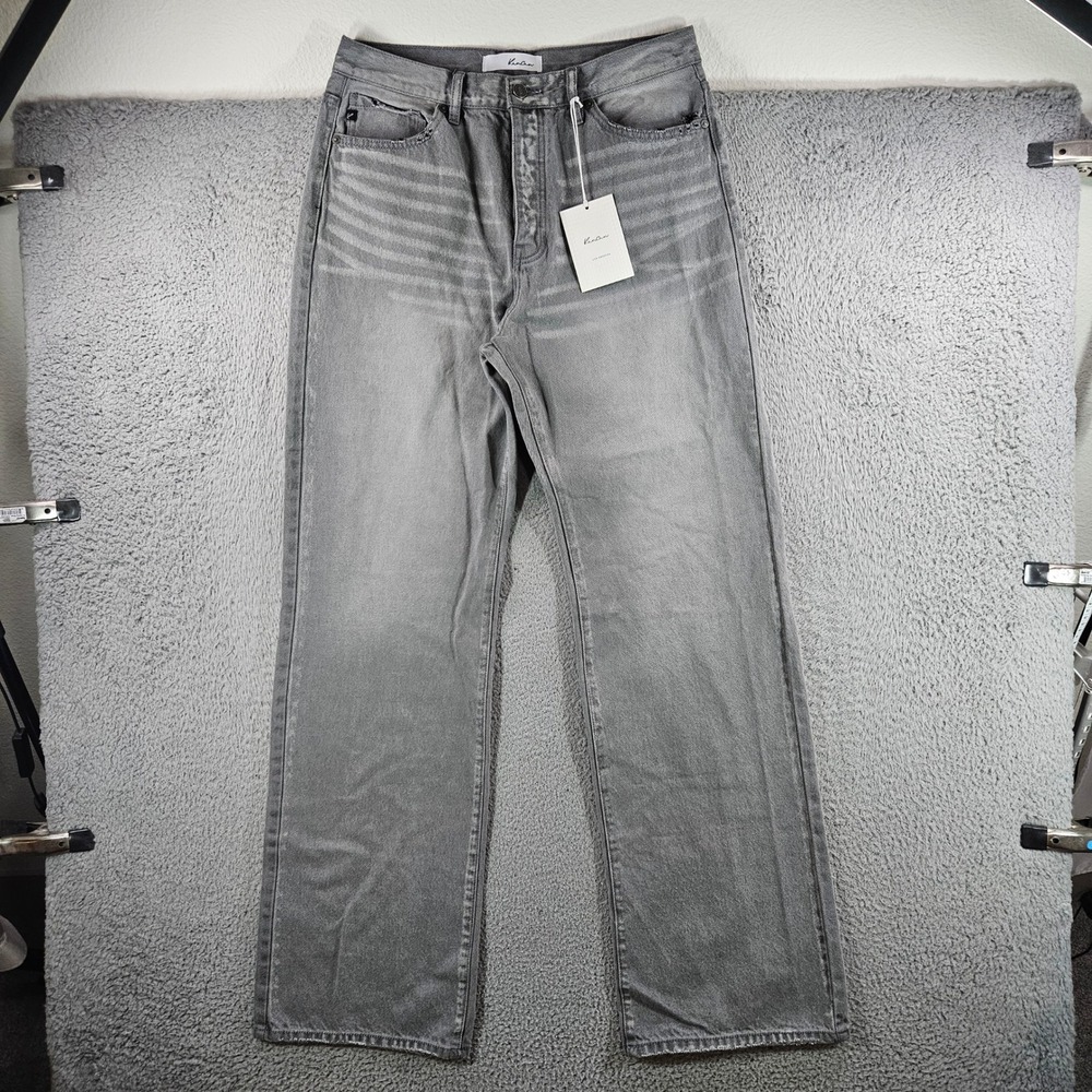 Kancan Grey High Rise Wide Leg Button Fly Jeans Size 11/29 NEW NWT